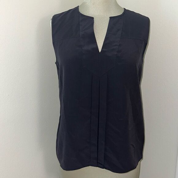 Tory Burch 100% silk navy blue shell tank blouse 4 - Picture 2 of 8